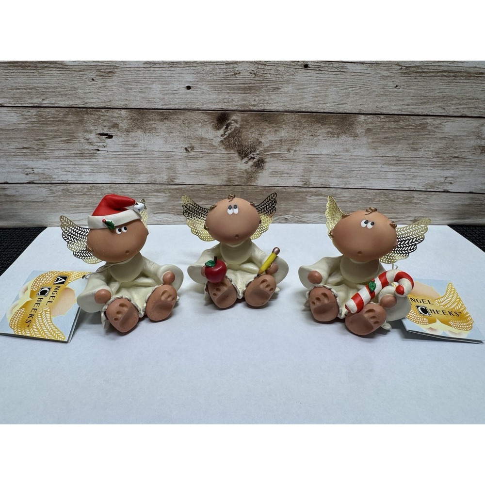 Angel Cheeks Guardian Winged Angel Christmas Kirk's Kritters By Russ Set of 3